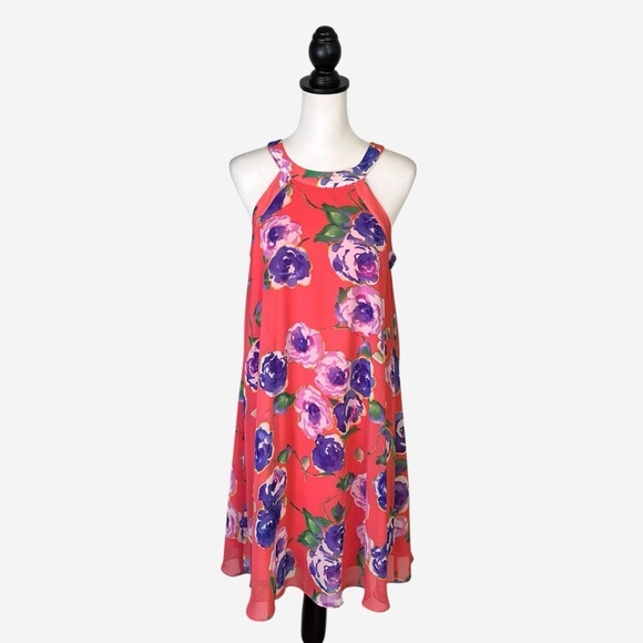 Betsey Johnson Floral Chiffon Swing Dress - Picture 1 of 10